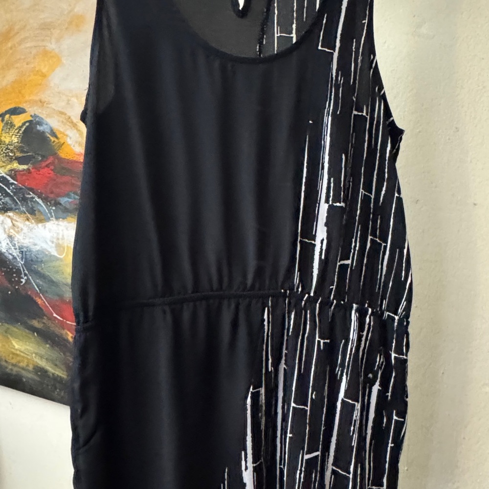 Peppermint Black and White Asymmetrical Sheath Dress